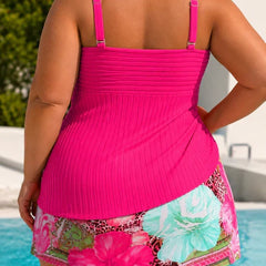 Evelyn | Plus Size Pleated Tankini Set