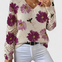 Kaiti™ - Elegant Floral Sweater