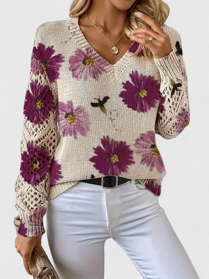 Kaiti™ - Elegant Floral Sweater