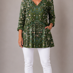 Cecelia | Long Blouse with V-Neck