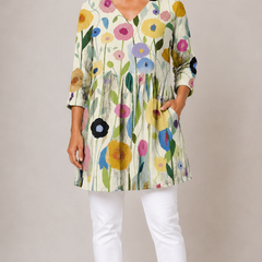 Nellie | Long Blouse with V-Neck