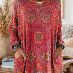 Alice™ Retro Ethnic Print Hooded Tunic