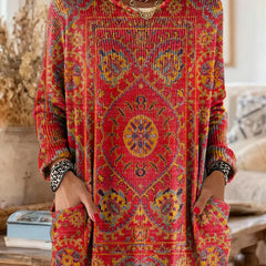 Alice™ Retro Ethnic Print Hooded Tunic