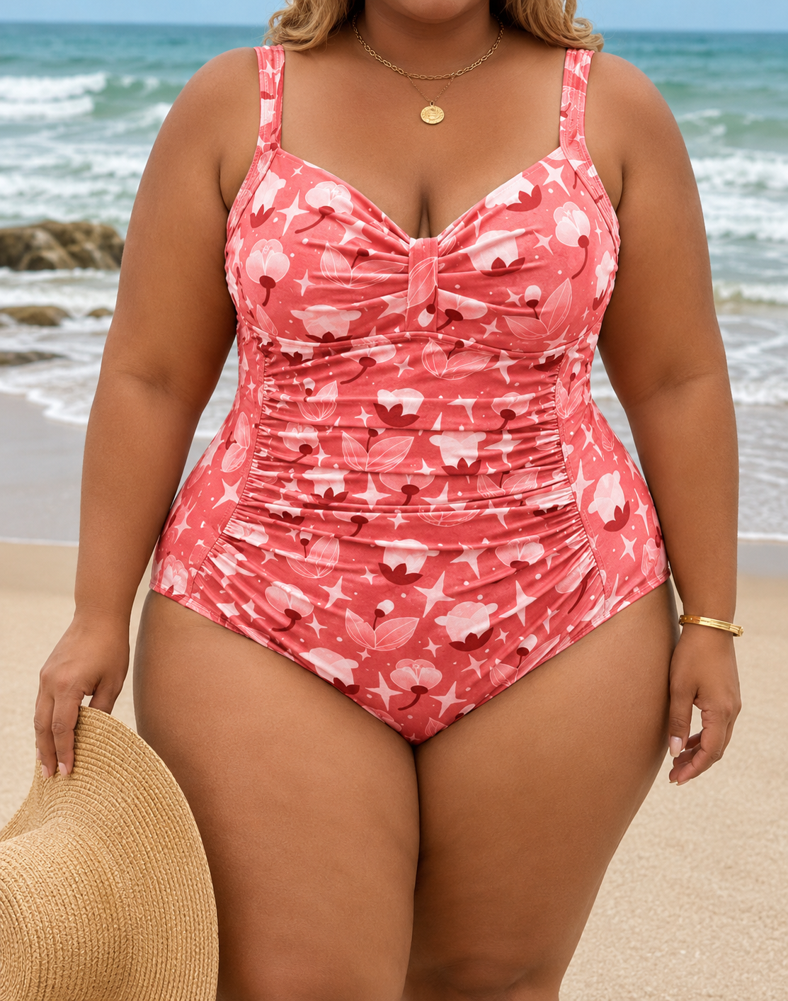 Erin | Plus Size Ruched One-Piece Swimsuit