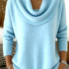 Marie Elegant Cowl Neck Knit Sweater