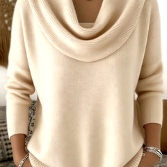 Marie™ | Elegant Cowl Neck Knit Sweater