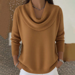Marie™ | Elegant Cowl Neck Knit Sweater