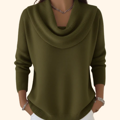 Marie™ | Elegant Cowl Neck Knit Sweater