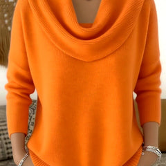 Marie Elegant Cowl Neck Knit Sweater