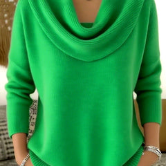 Marie Elegant Cowl Neck Knit Sweater