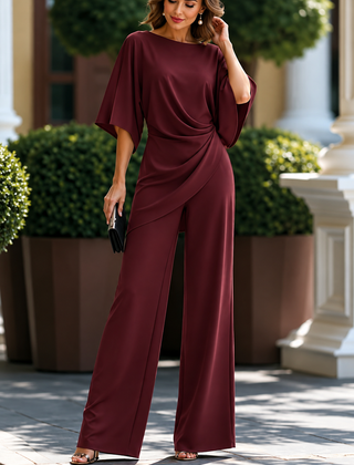 Evangeline Elegant Two-Piece Set - Wine Red