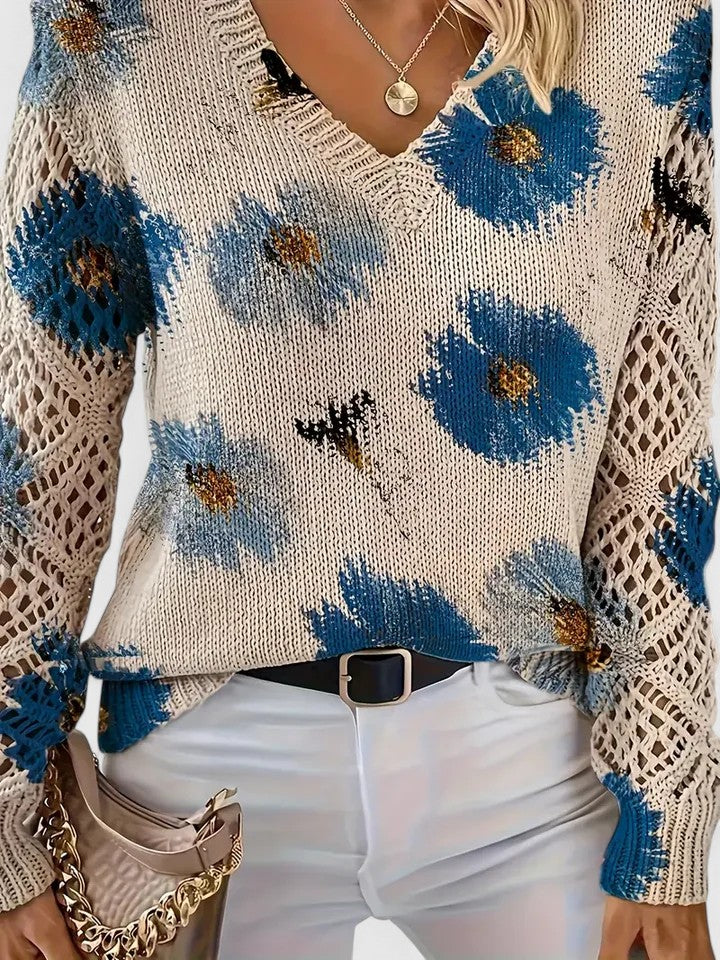 Kaiti™ - Elegant Floral Sweater