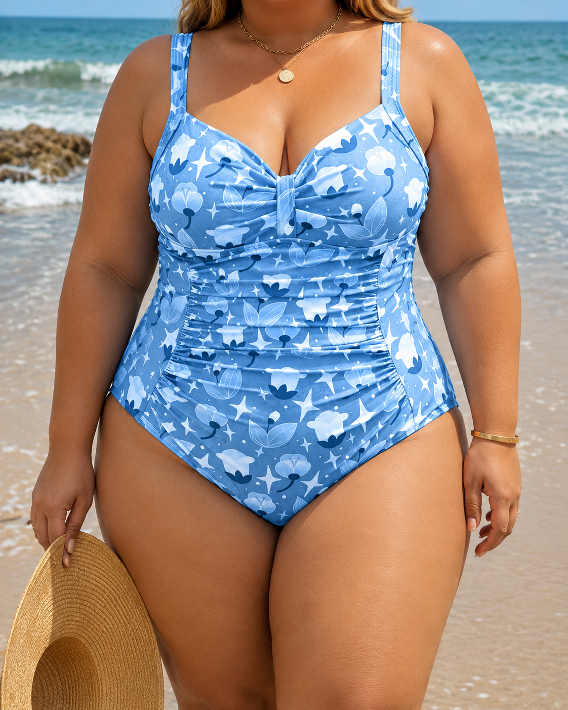 Erin | Plus Size Ruched One-Piece Swimsuit
