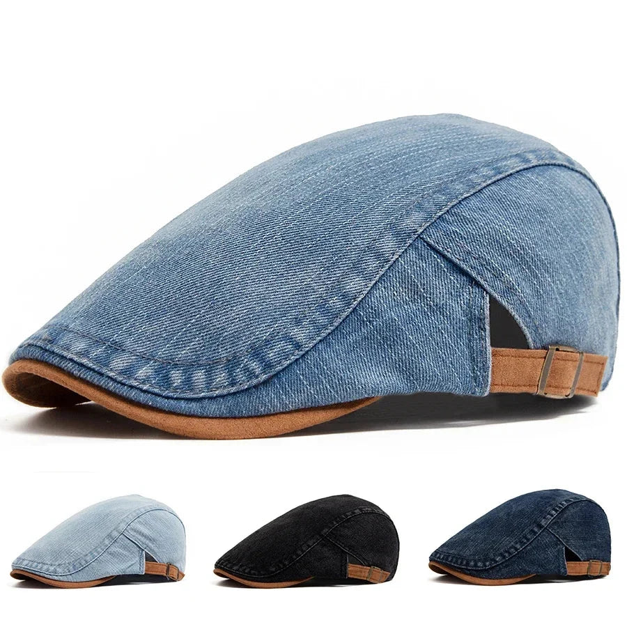 Kian™ Premium Denim Flat Cap
