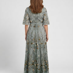 Amber | Floral V-Neck Maxi Dress