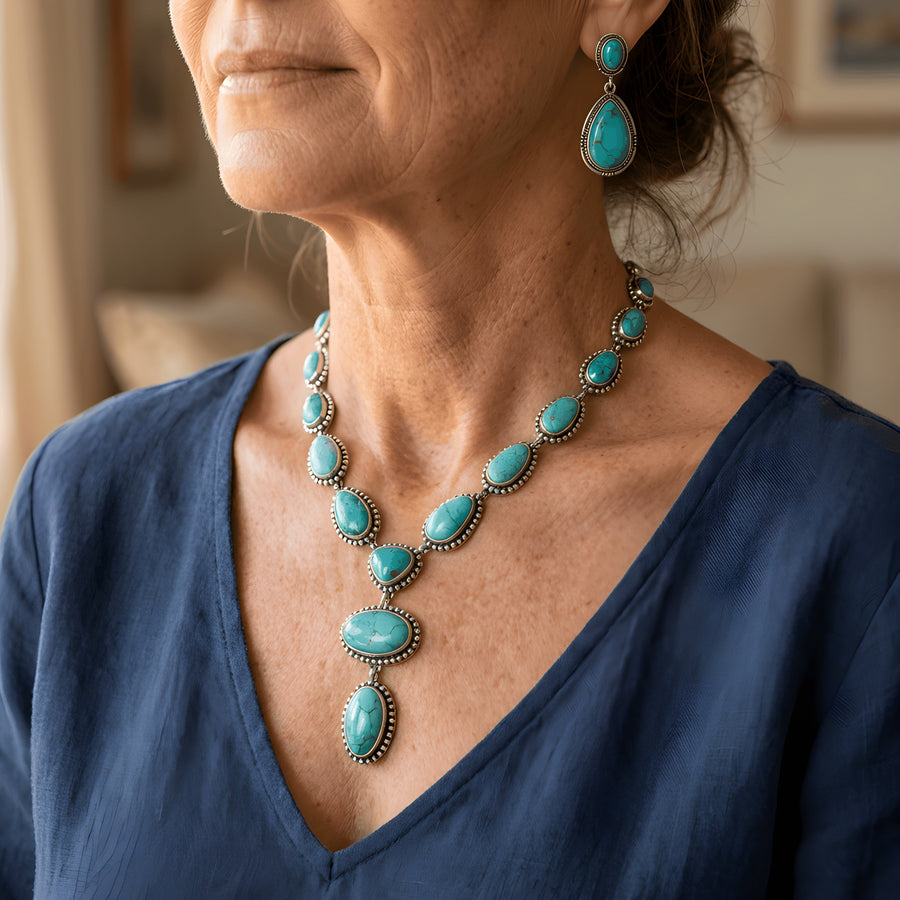 Elegant Vintage Turquoise Jewelry Set