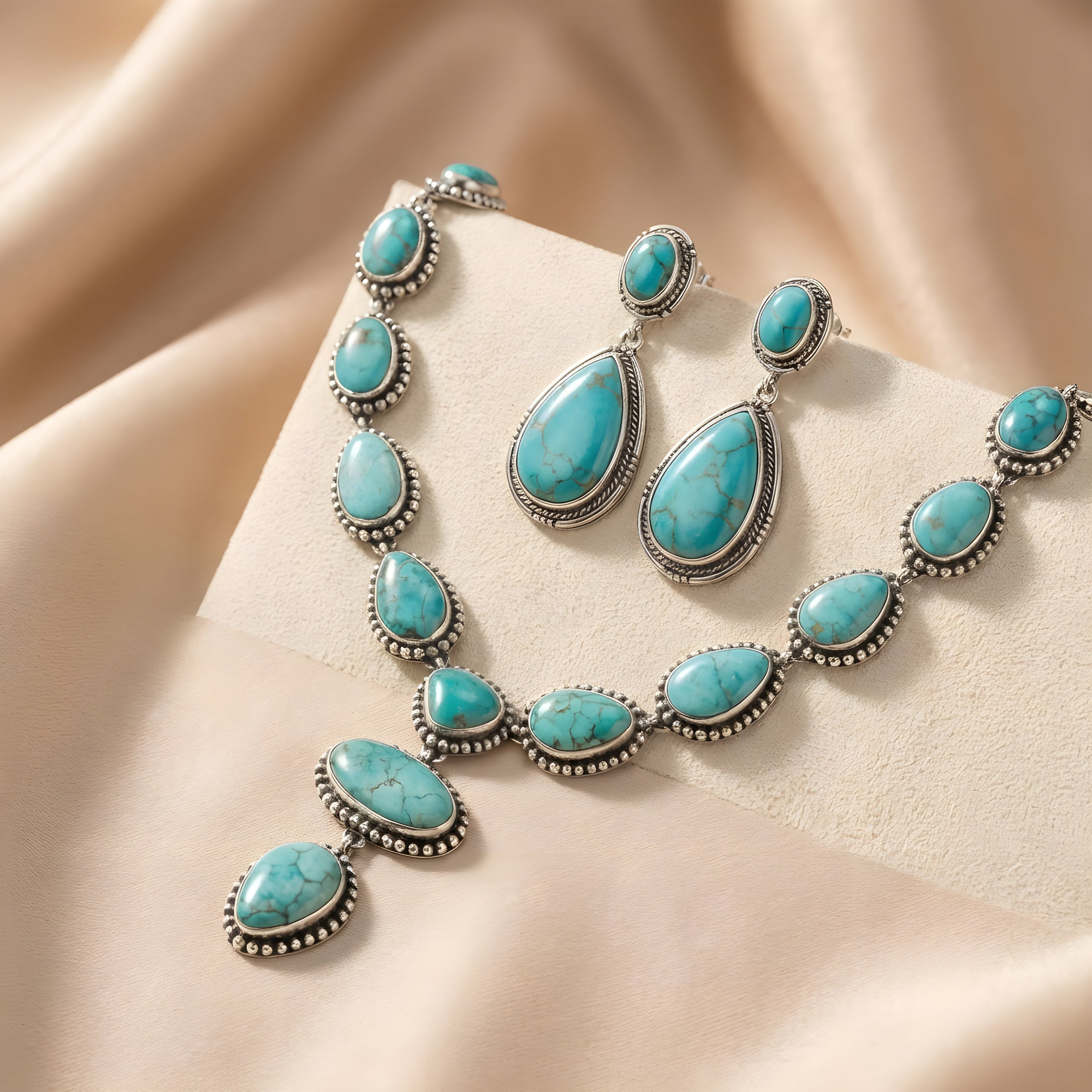 Elegant Vintage Turquoise Jewelry Set