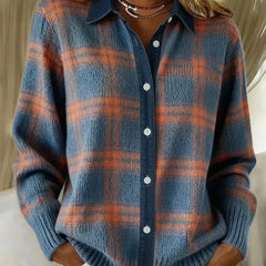Haley™ | Cozy Plaid Knit Cardigan
