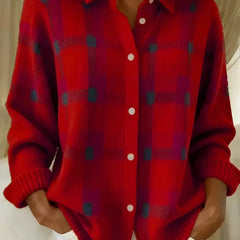 Haley™ | Cozy Plaid Knit Cardigan