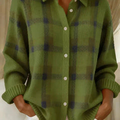 Haley™ | Cozy Plaid Knit Cardigan