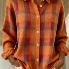 Haley™ | Cozy Plaid Knit Cardigan