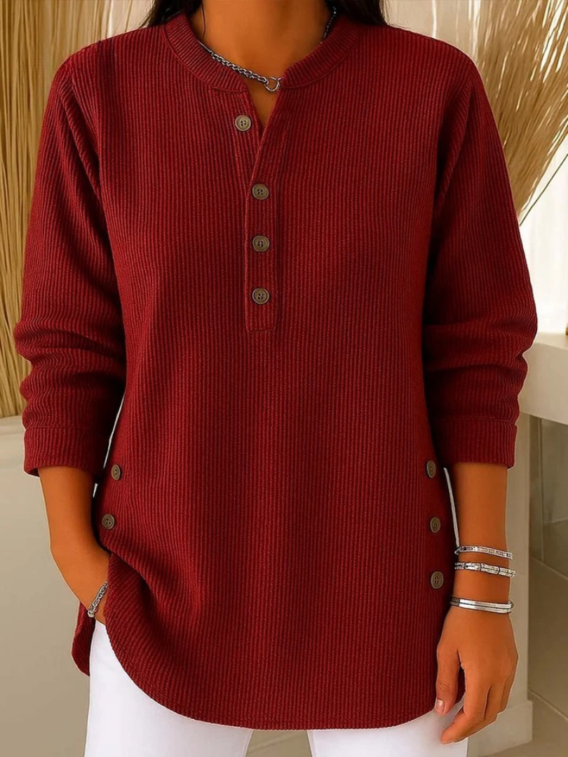 Renata™ | Ribbed Button Detail Tunic