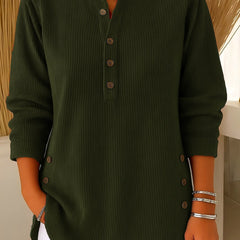 Renata Ribbed Button Detail Tunic