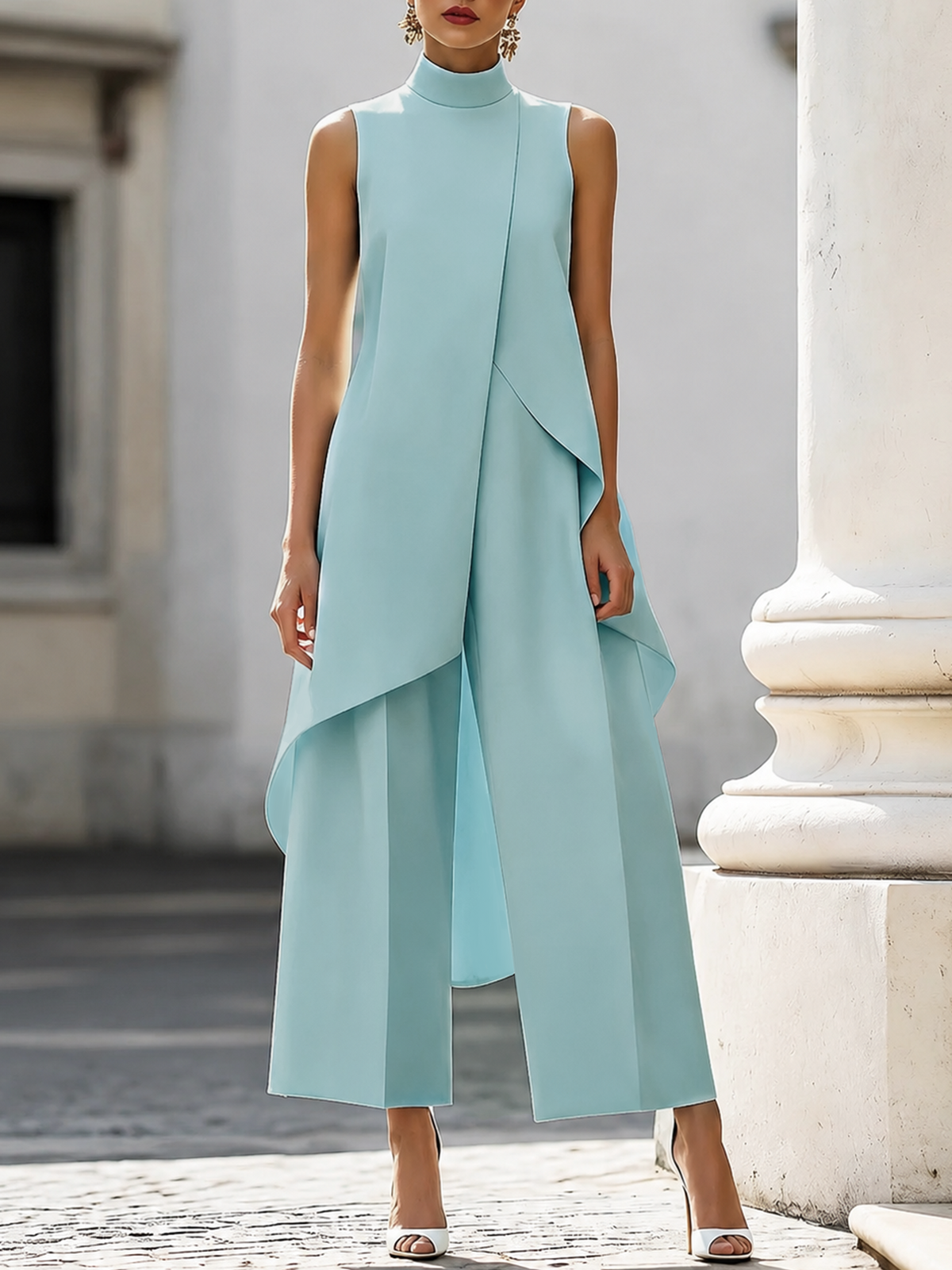 Annabella™ Elegant Drape Long Jumpsuit