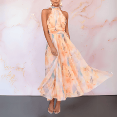 Micah™ Halterneck Watercolour Print Dress
