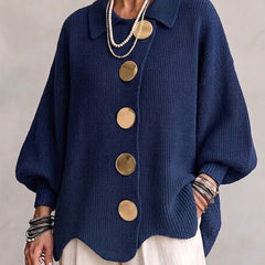 Isadora™ Gold Button Knit Cardigan