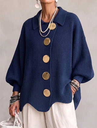 Isadora™ Gold Button Knit Cardigan