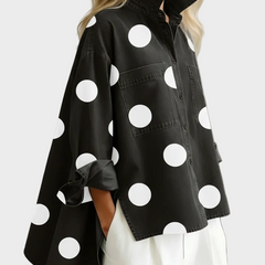 Pollie™ Artistic Polka Dot Denim Top