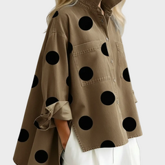 Pollie™ Artistic Polka Dot Denim Top