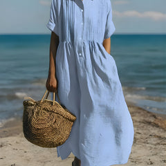 Davina™ Cotton Button Shirt Dress