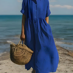 Davina™ Cotton Button Shirt Dress