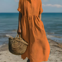 Davina™ Cotton Button Shirt Dress
