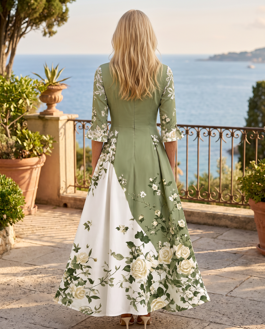 Sage Rose Garden Maxi Dress