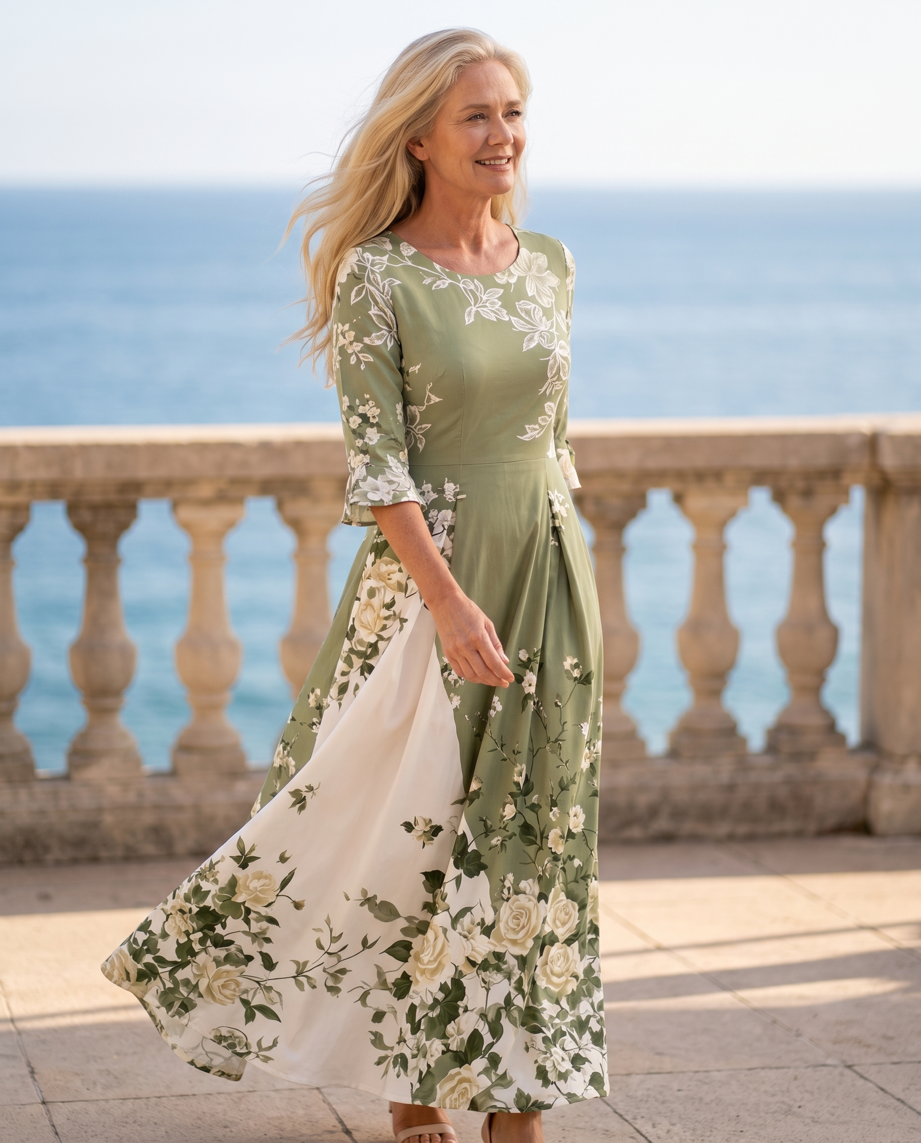 Sage Rose Garden Maxi Dress