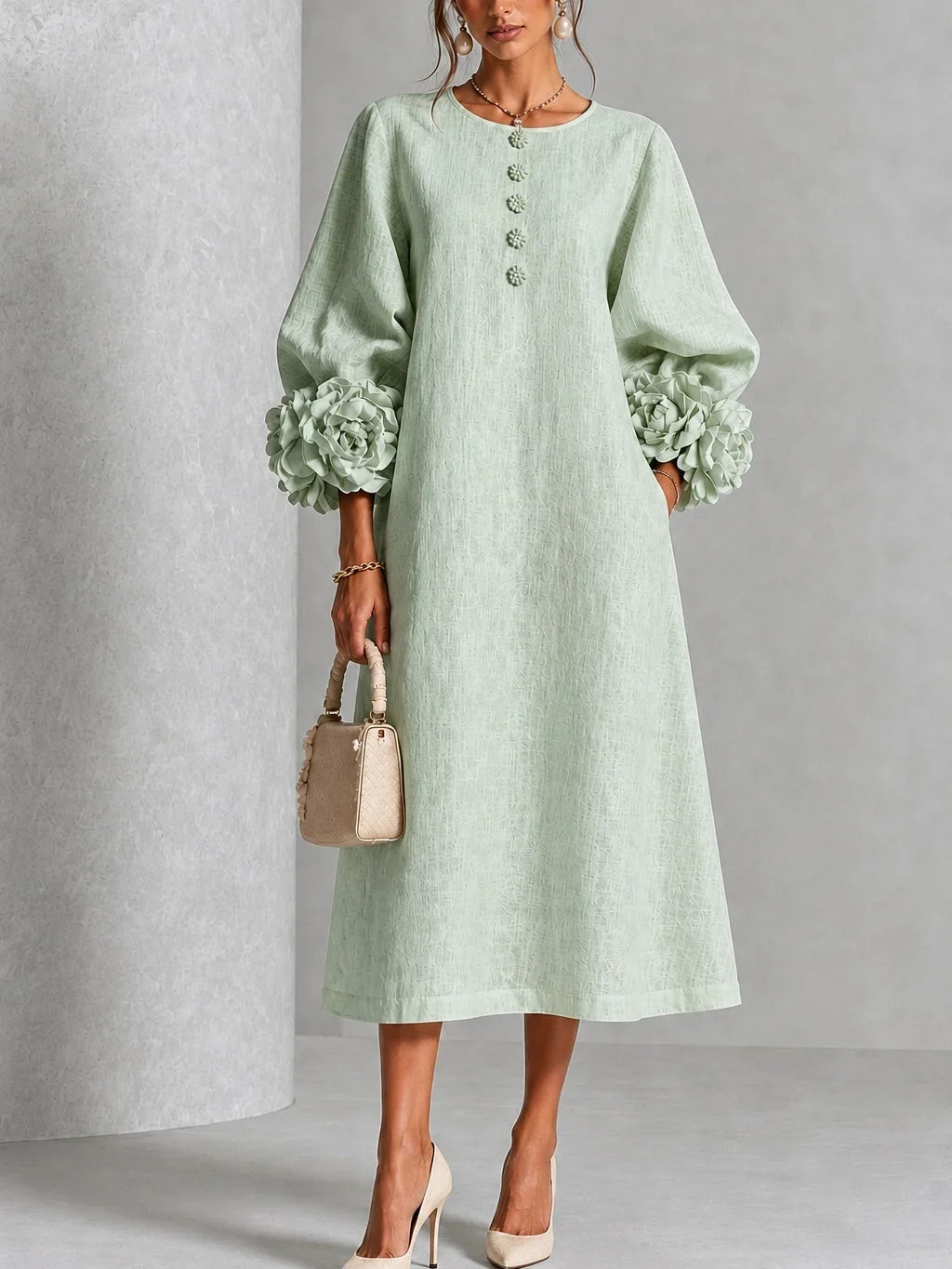Delphine™ Floral Button-Down Midi Dress