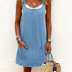 Coraline | Casual Denim Overall Dress