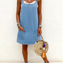 Coraline | Casual Denim Overall Dress