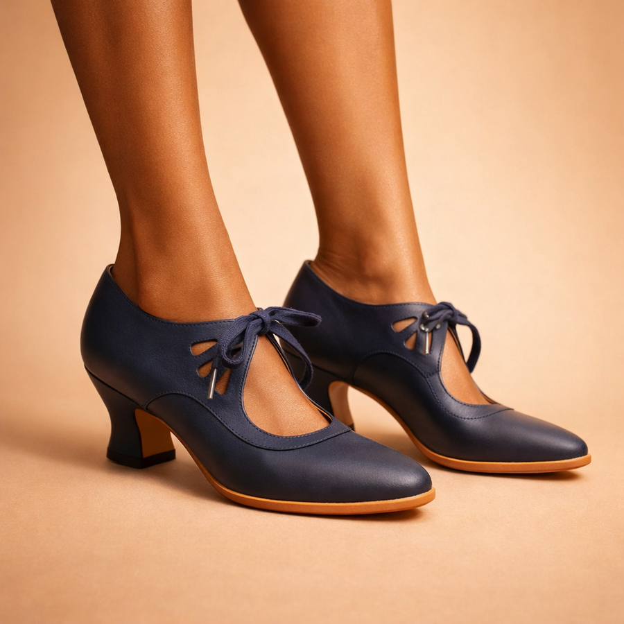 Talia™ Elegant Leather Lace Heels