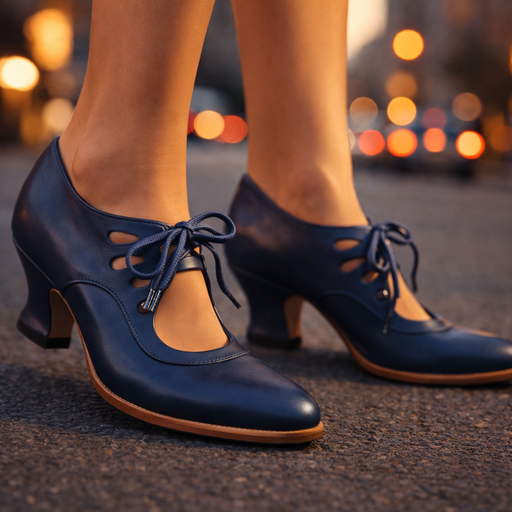 Talia™ Elegant Leather Lace Heels