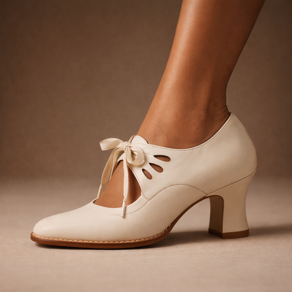 Talia™ Elegant Leather Lace Heels