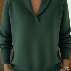 Isabelle Elegant Shawl Collar Knit Jumper