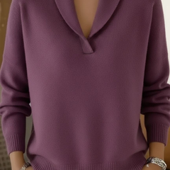 Isabelle Elegant Shawl Collar Knit Jumper
