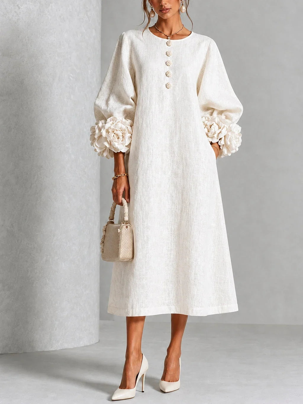 Delphine™ Floral Button-Down Midi Dress