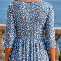 Blue Meadow Comfort Floral Midi Dress